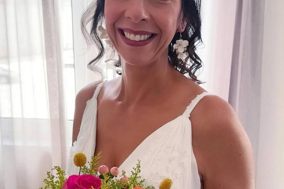 Noiva maquilhagem e penteado