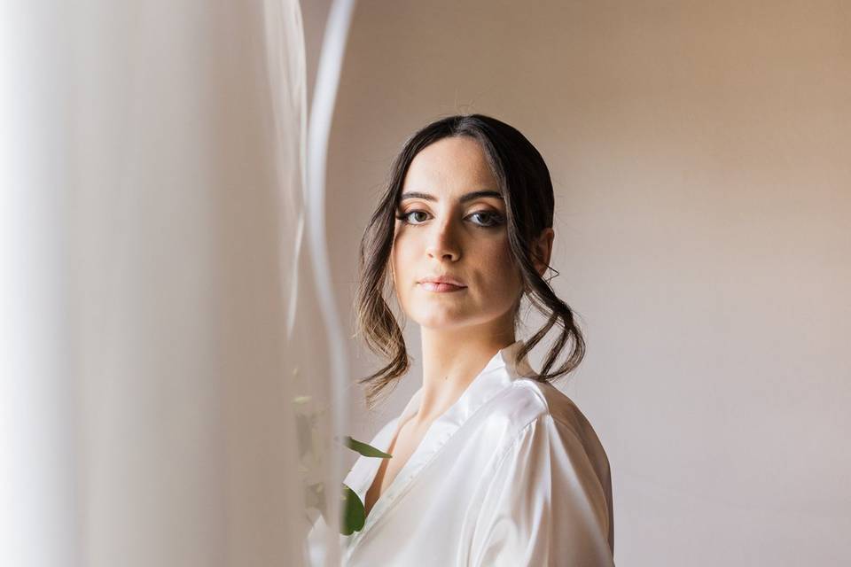 Noiva maquilhagem e penteado