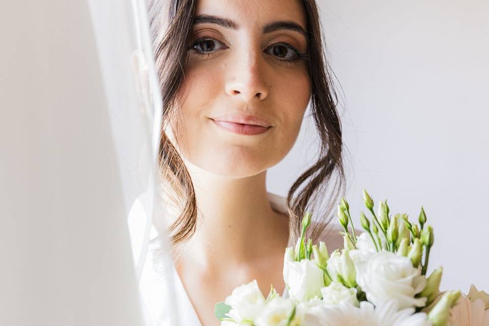 Noiva maquilhagem e penteado