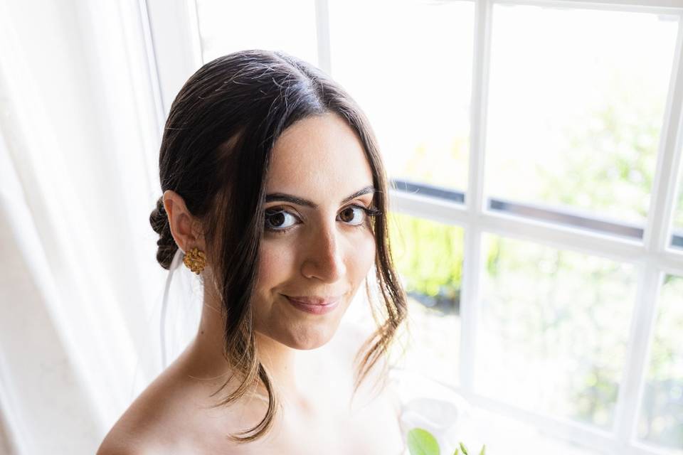 Noiva maquilhagem e penteado