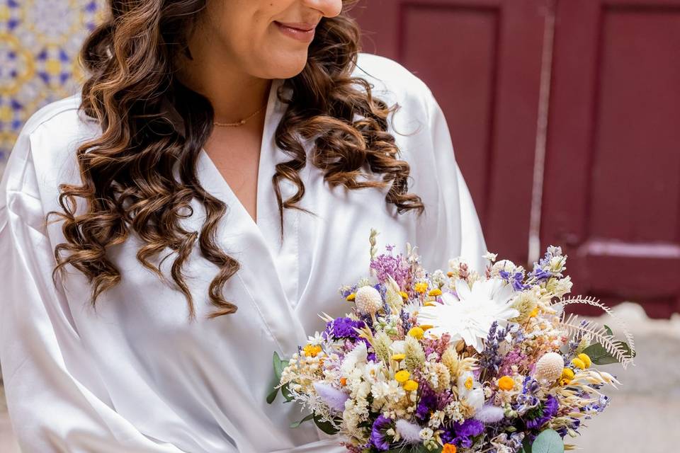 Noiva maquilhagem e penteado