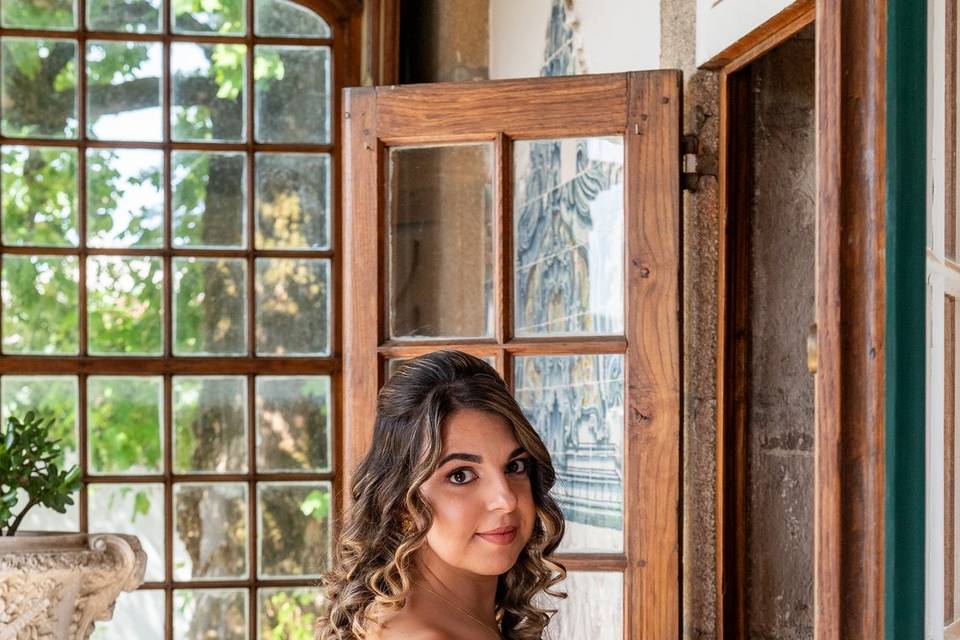 Noiva maquilhagem e penteado