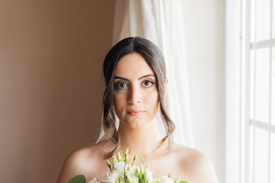 Noiva maquilhagem e penteado