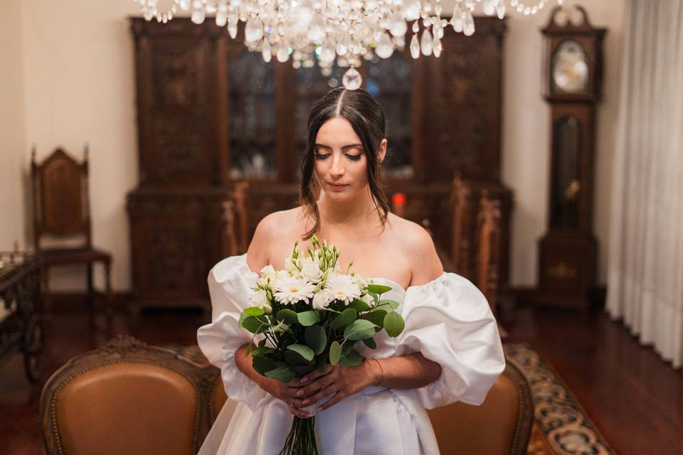 Noiva maquilhagem e penteado