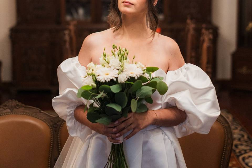 Noiva maquilhagem e penteado