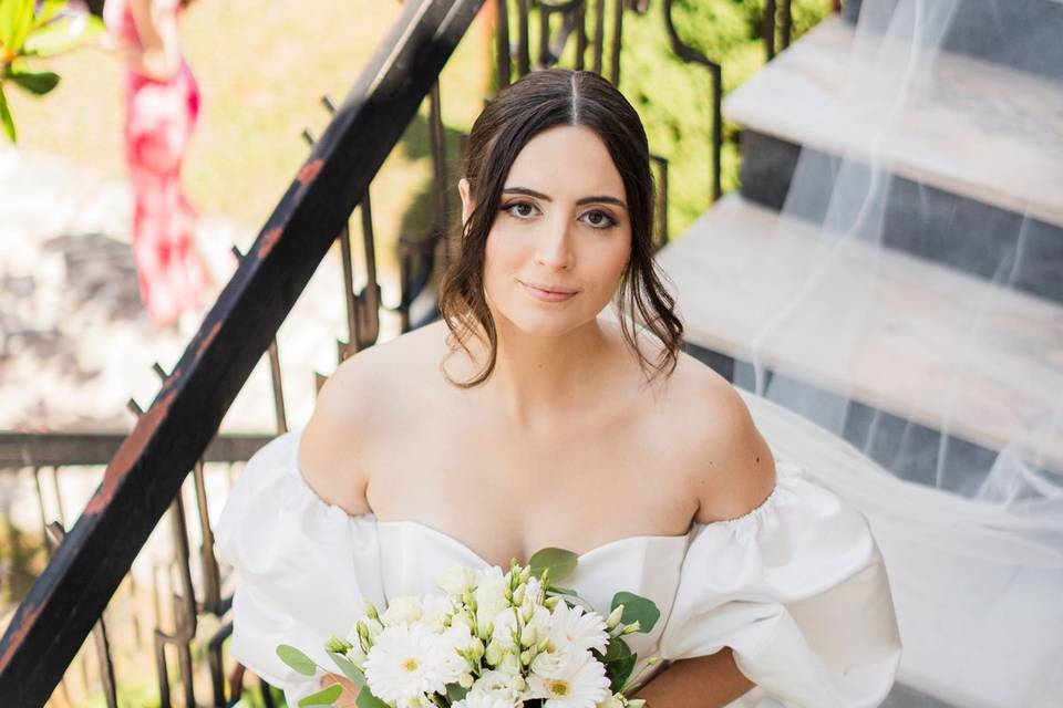 Noiva maquilhagem e penteado