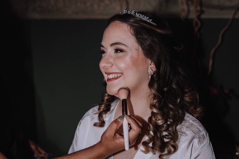 Noiva maquilhagem e penteado