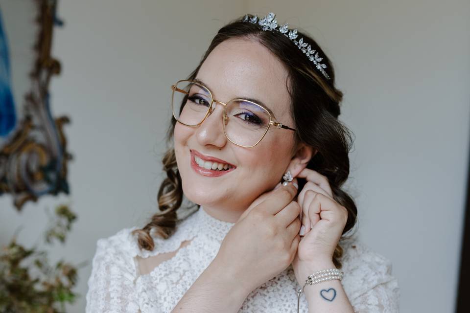 Noiva maquilhagem e penteado