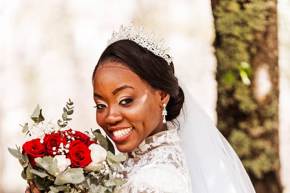 Noiva maquilhagem e penteado