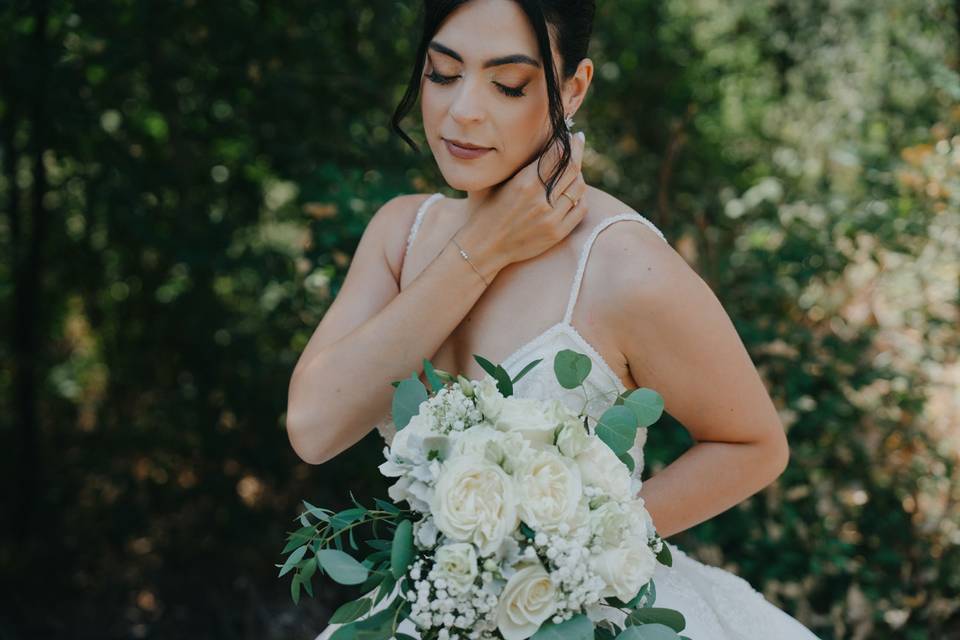 Noiva maquilhagem e penteado