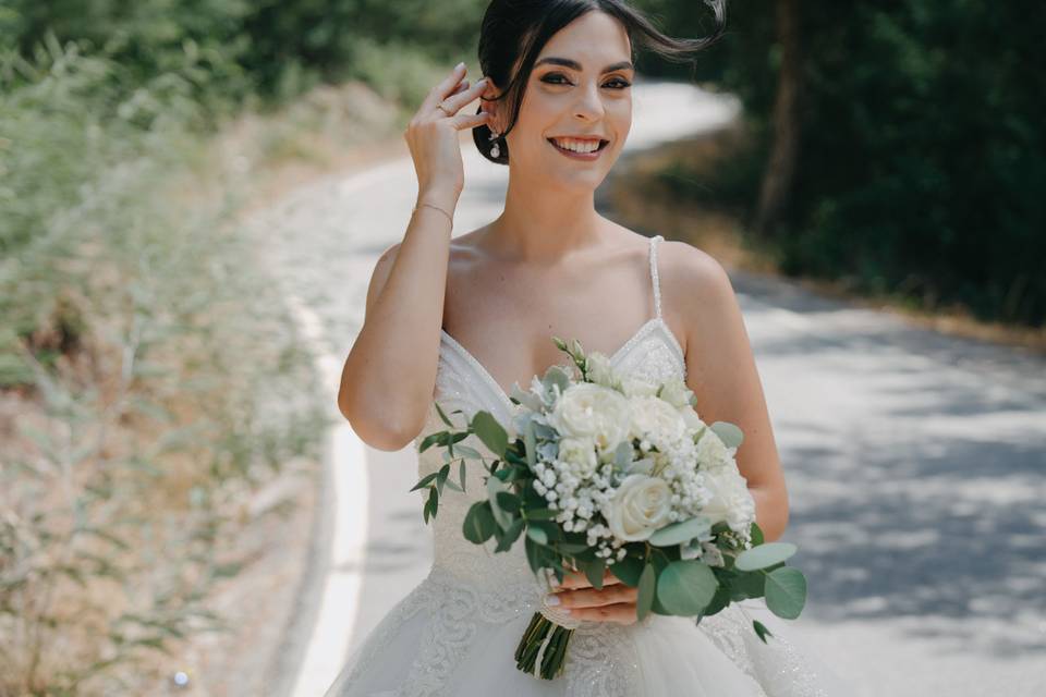 Noiva maquilhagem e penteado