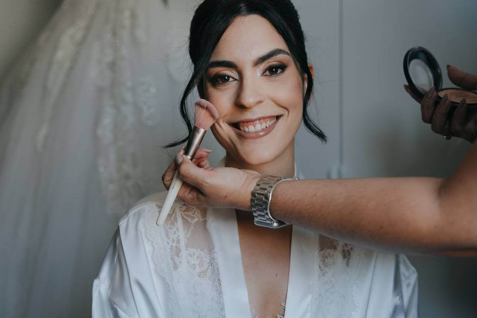 Noiva maquilhagem e penteado