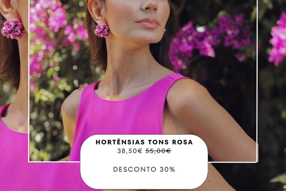 Hortênsias tons rosa