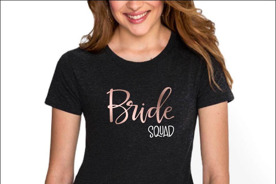 T-shirt bride vinil brilhante