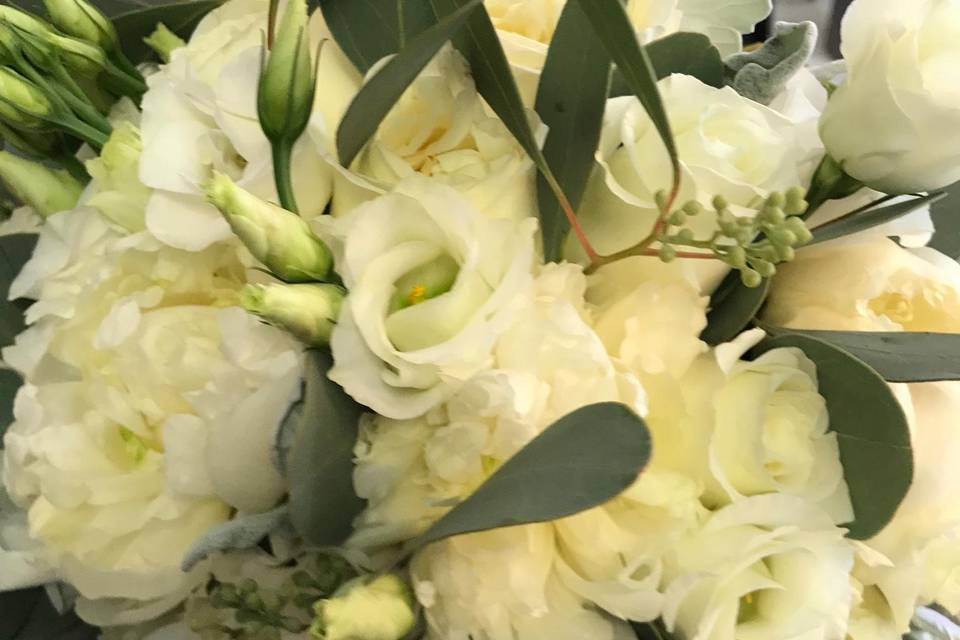 Bouquet peonia branca
