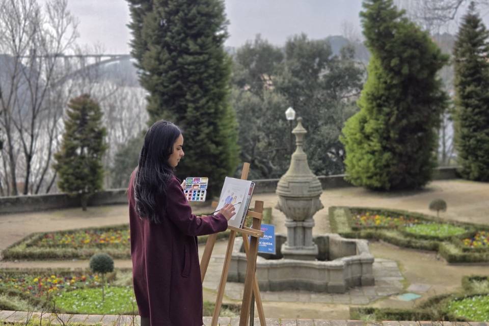 Pintando em cavalete