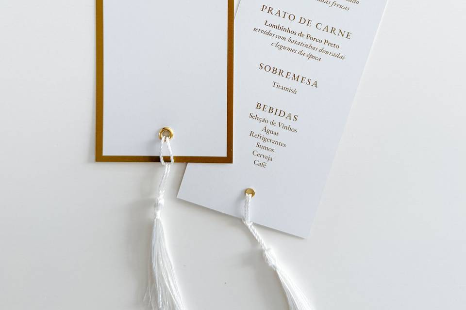 Menus com marcadores de lugar