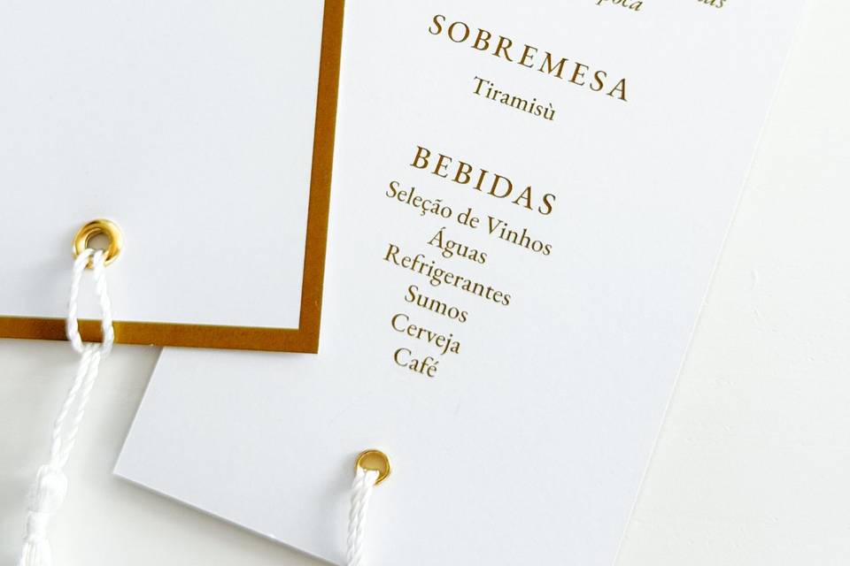 Menus com marcadores de lugar