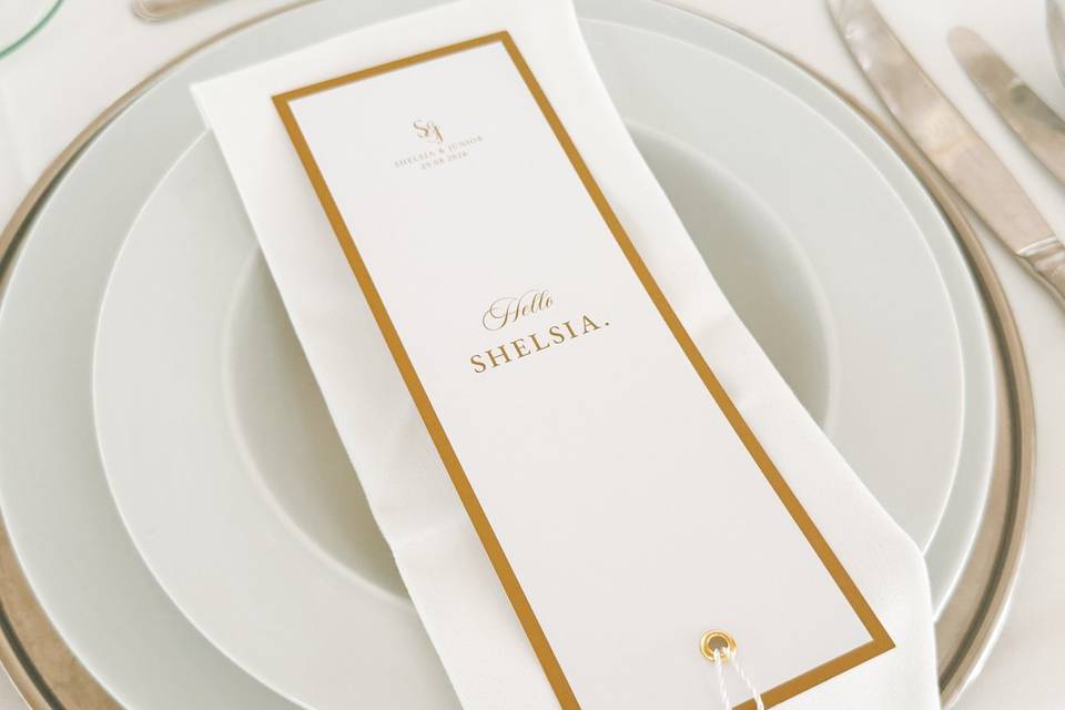 Menus com marcadores de lugar