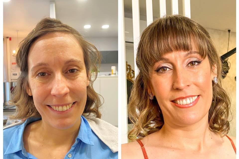 Antes e depois Maquilhagem