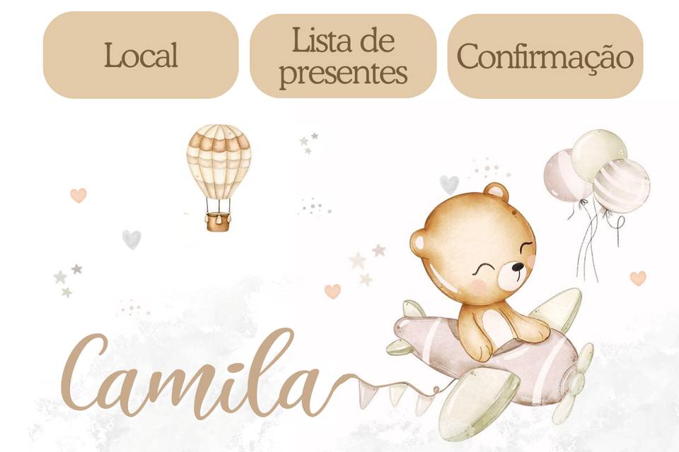 Convite baby shower interativo