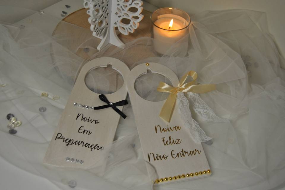 Placas de porta para noivos