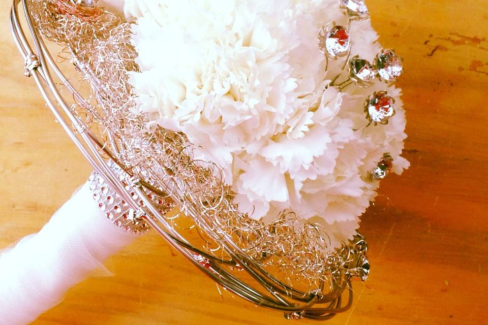 Bouquet noiva branco/prata