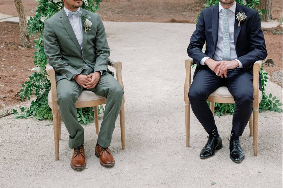 Altar dos noivos e lapelas