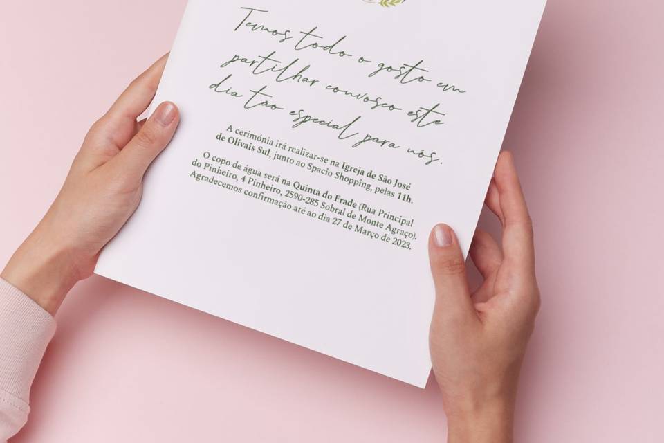 Verso convite casamento A&B