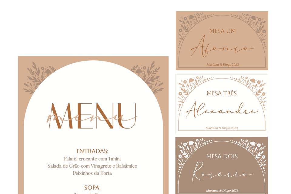 Ementa, marcadores, etc M&D