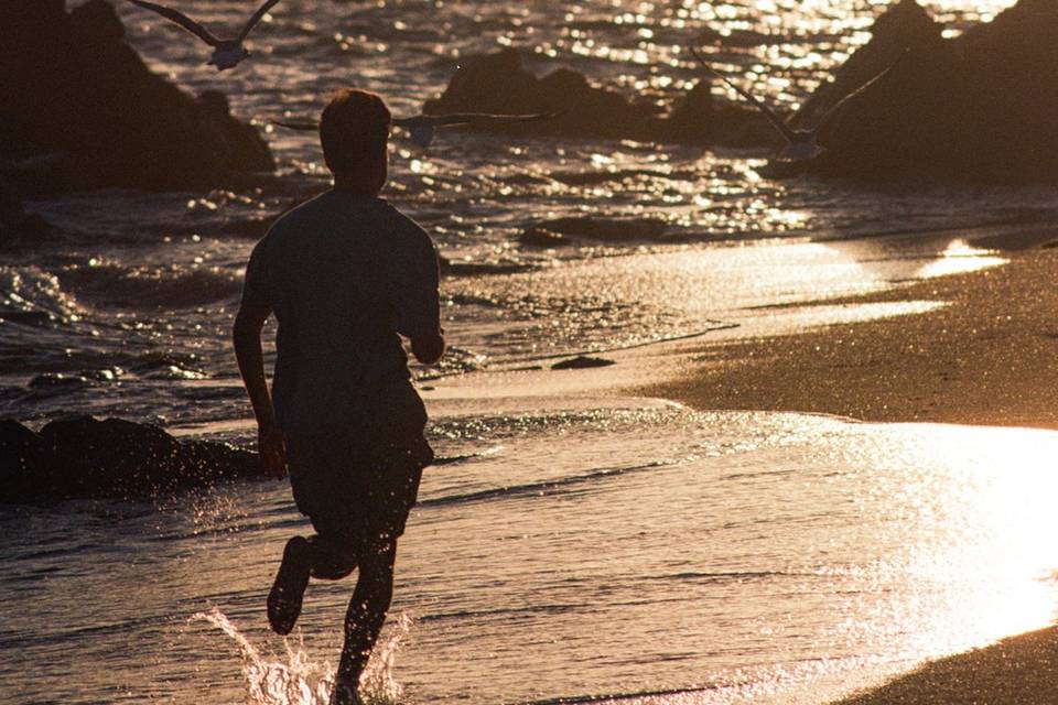 Foz Beach Location at Sunset