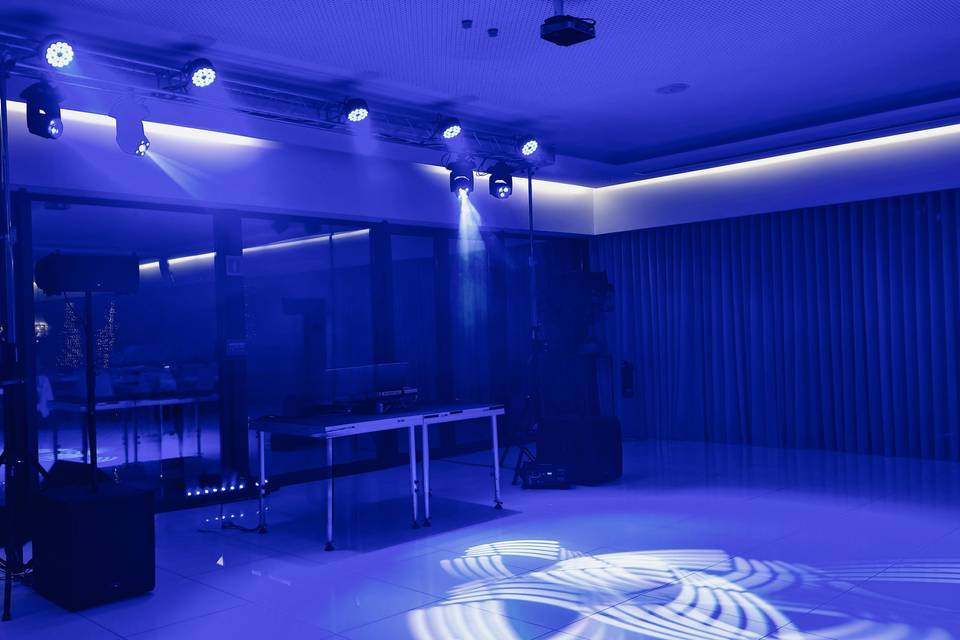 Pista de dança – luz azul