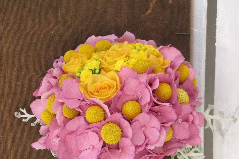 Bouquet amarelo e rosa