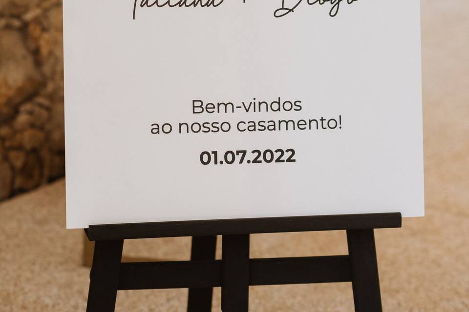 Placa boas-vindas