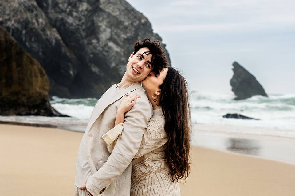 Amor e alegria dos recém-casad