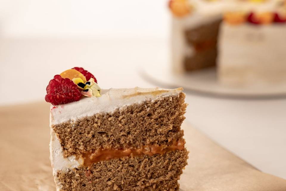Fatia mini bolo de casamento