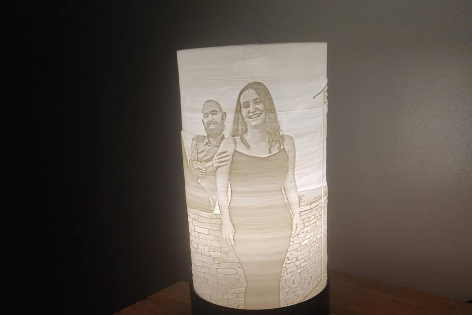 Candeeiro lithophane LED casal