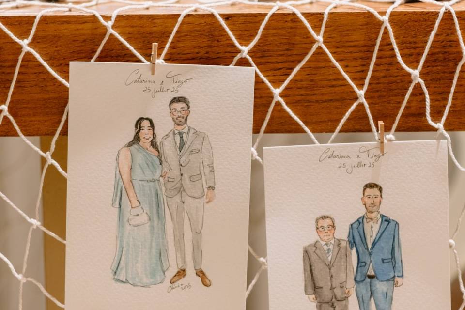 Ilustração de convidados