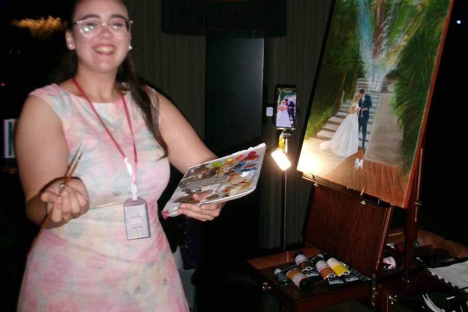 Pintura ao vivo em casamento