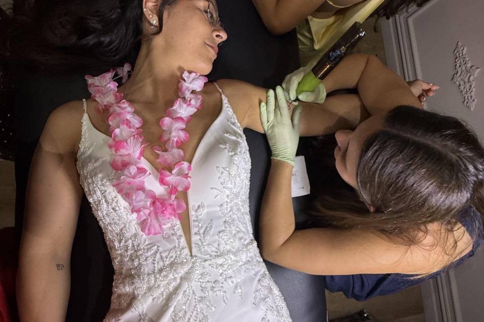 Tatuagem na noiva Margarida
