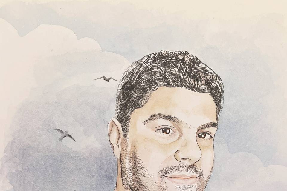 Aguarela e caneta A2 40x50