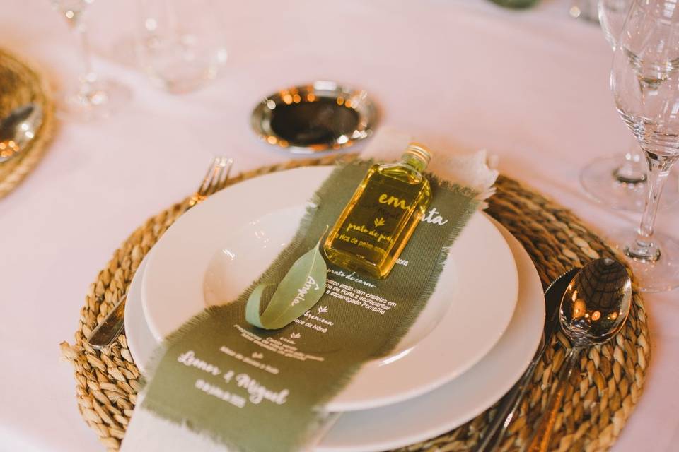 As nossas ementas em pano.