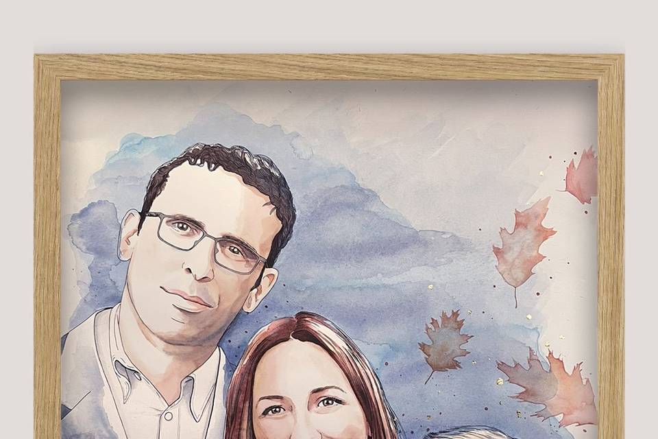 Aguarela e caneta 50x60