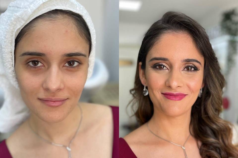 Makeup antes e depois