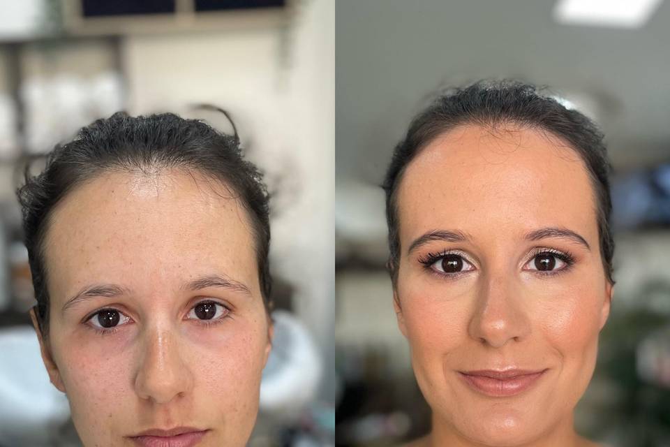 Makeup antes e depois