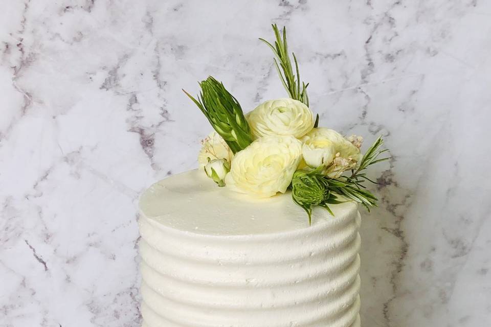 Candied white wedding cake