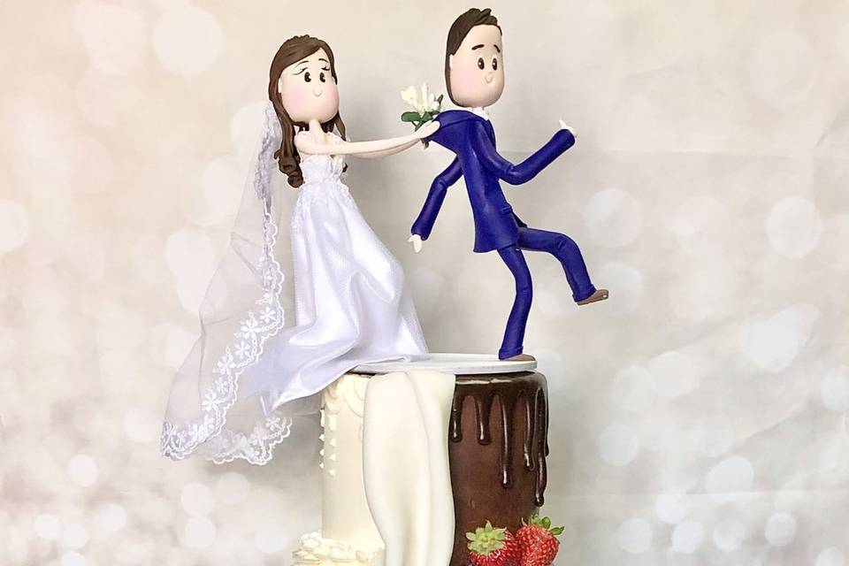 Halves wedding cake