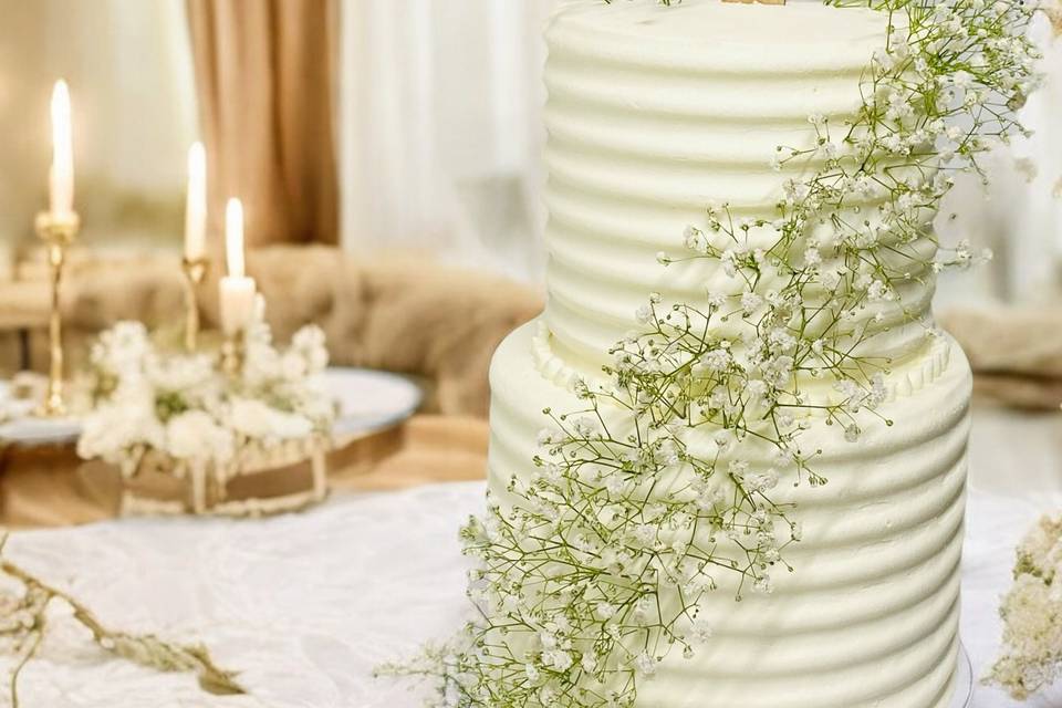 Natural Wooden Wedding Cake