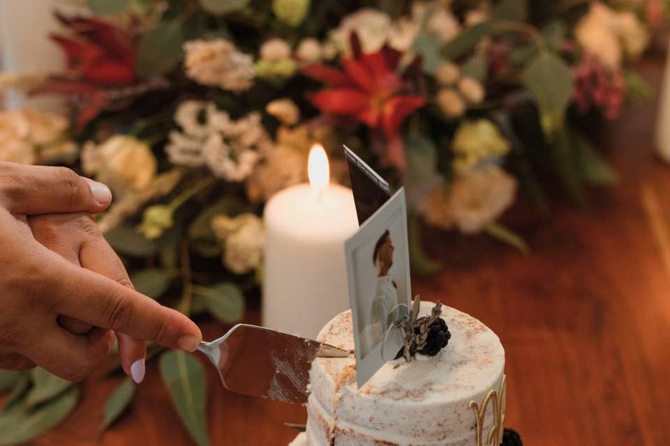 Lavender-Berries Wedding Cake