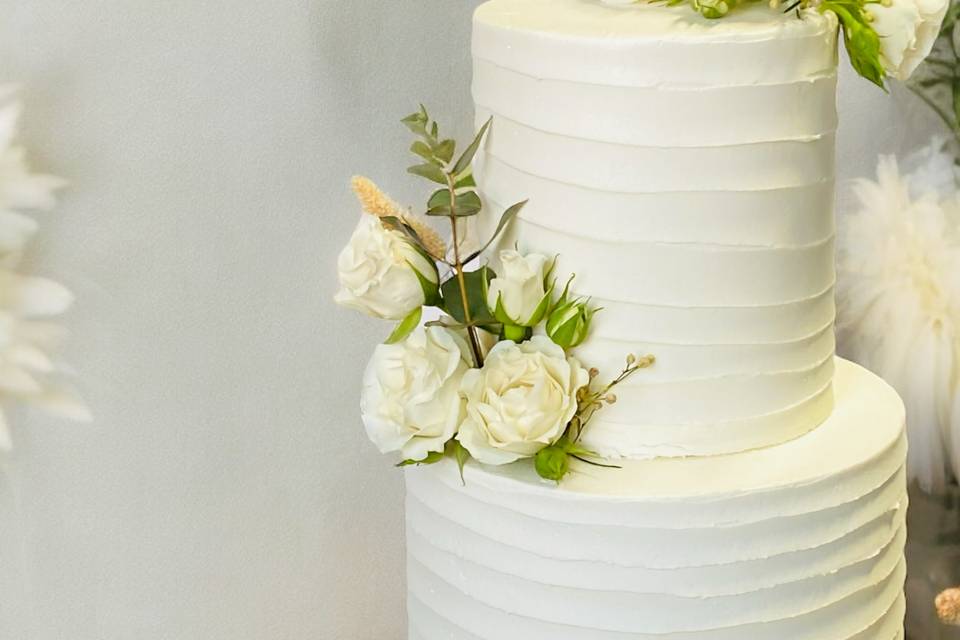 White Love Wedding Cake